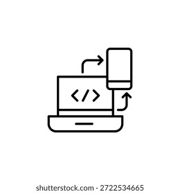 Transferencia De Datos Sincronizada Portátil Y Smartphone Minimalista