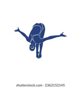 Synchronized Diving vector illustration design. Springboard Platform Diving Silhouette. Sport Athletes design template.