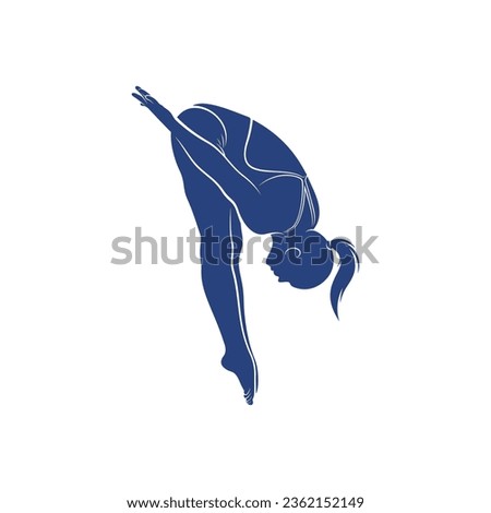 Synchronized Diving vector illustration design. Springboard Platform Diving Silhouette. Sport Athletes design template. Stockfoto © 