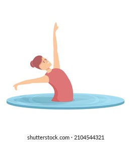 Synchronized swimmer icon cartoon vector. Sport ballet. Swimming water