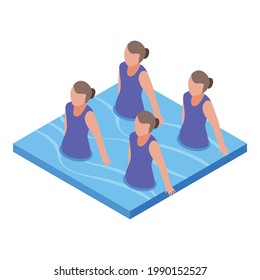 Synchronized swimming aerobic icon. Isometric of Synchronized swimming aerobic vector icon for web design isolated on white background