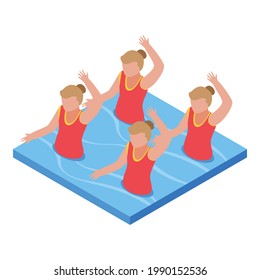 Synchronized swimming athlete icon. Isometric of Synchronized swimming athlete vector icon for web design isolated on white background