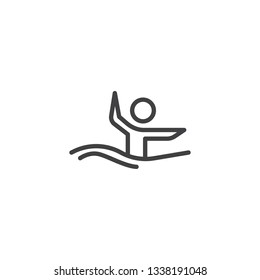 Synchronized swimming athlete line icon. linear style sign for mobile concept and web design. Water sports outline vector icon. Symbol, logo illustration. Pixel perfect vector graphics