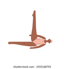 Synchronized swimming element. A Ballet leg Position. Vector illustration of a girl, swimmer. Artistic swimming concept.