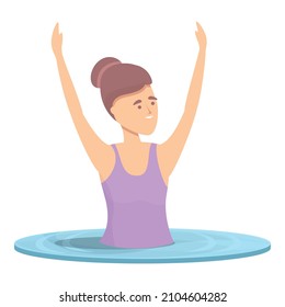 Synchronized swimming exercise icon cartoon vector. Water team. Leg skill