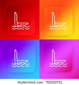 Synchronized swimming four color gradient app icon set
