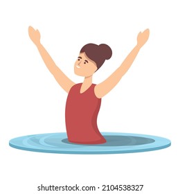 Synchronized swimming icon cartoon vector. Synchro swimmer. People competition