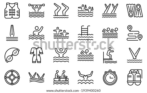 Synchronized swimming\
icon. Outline synchronized swimming vector icon for web design\
isolated on white\
background