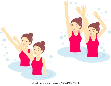 Synchronized swimming illustration set (Japanese)