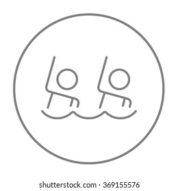 Synchronized swimming line icon.