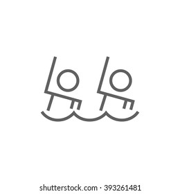 Synchronized swimming line icon.
