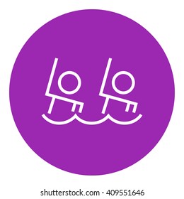 Synchronized swimming line icon.