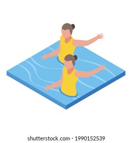 Synchronized swimming sport icon. Isometric of Synchronized swimming sport vector icon for web design isolated on white background