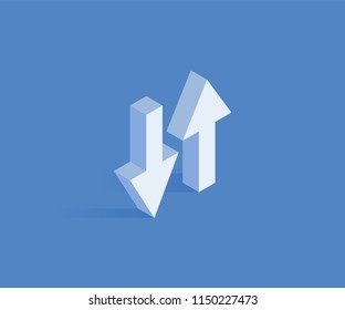 Synchronizing data isometric icon. Vector illustration for web design in flat isometric 3D style.