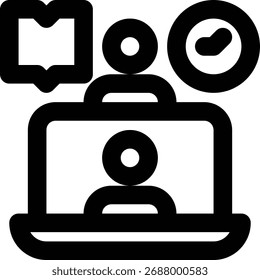 Synchronous Learning, Online Learning, Webinar Outline Icon