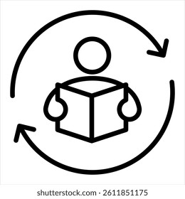 Synchronous Line Icon Vector Illustration