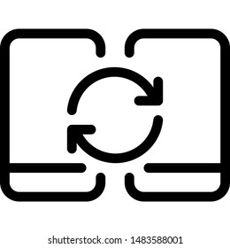 Syncing and exchanging media transferring on two smartphone