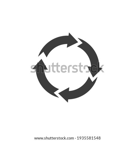 Syncing Icon Isolated on Black and White Vector Graphic
