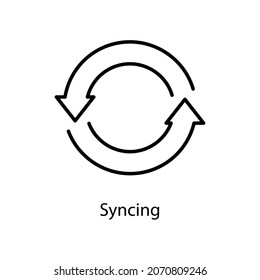 Syncing Trendy solid icon isolated on white and blank background for your design