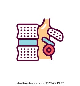 Syndrome Faceted Joints Line Icon. Isolated Vector Element.