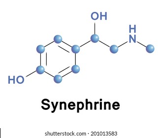 Synephrine molecule, vector illustration.