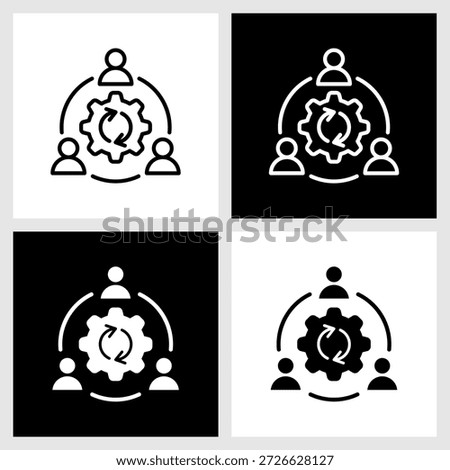 Synergy Icon with Black and White Background
