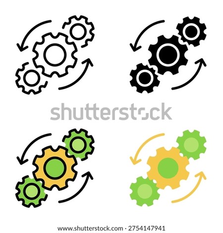 Synergy icon collection of various styles for design branding, print and digital media