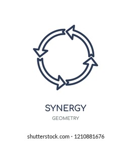 Synergy Icon. Synergy Linear Symbol Design From Geometry Collection. Simple Outline Element Vector Illustration On White Background.