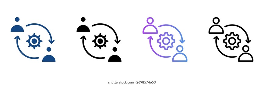 Synergy Icon Multiple Style Vector Illustration
