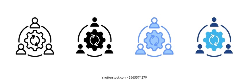 Synergy icon set multiple style collection