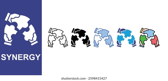 Synergy  icon sets with different styles
