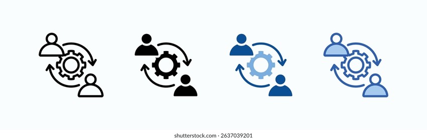 Synergy Icon Sheet Multiple Style Collection Isolated Vector