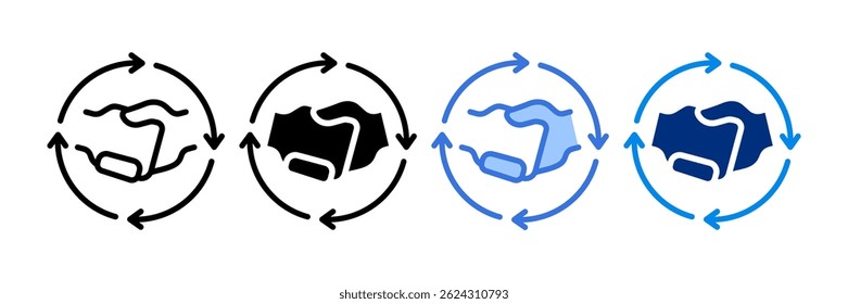 Ilustração de vetor de ícone de sinergia. Estilo de Linha Simples