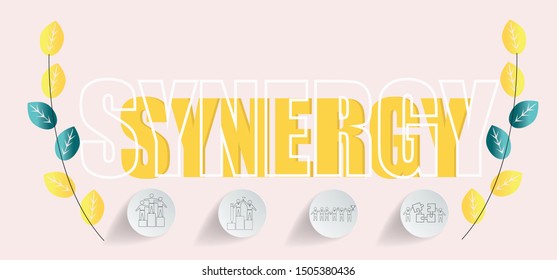 Synergy landing page concept. Vector illustration.
