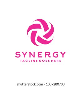 Synergy Logo For Company. Technology Icon And Digital Vector. Modern Symbol Design Inspiration. Vector Community Circle Design.