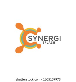 Synergy Spalsh Logo For Company. Technology Icon And Digital Vector. 