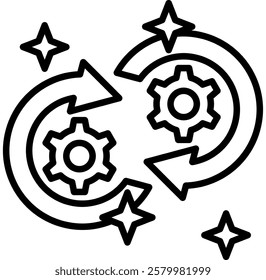 Synergy Spark icon line vector illustration