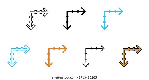 Synergy symbol icon set multiple style vector collection. Editable Stroke 
