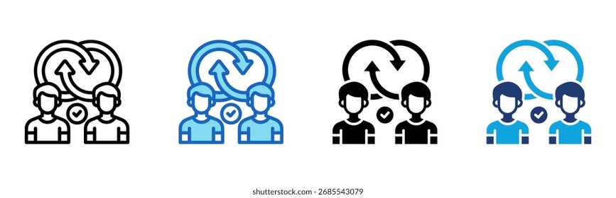 Synergy Team icon Multi Style Vector Illustration