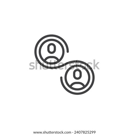 Synergy Team line icon. linear style sign for mobile concept and web design. Corporate team building outline vector icon. Symbol, logo illustration. Vector graphics
