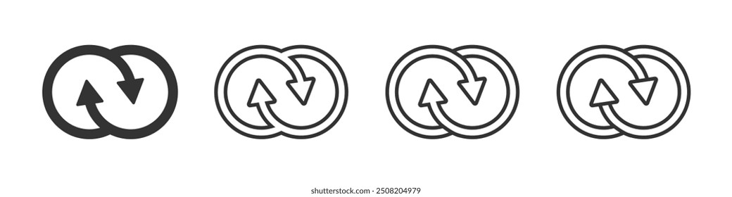 Synergy vector flat icons set