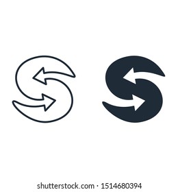 Synergy. Vector icons isolated on white background.