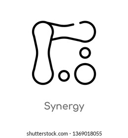 synergy vector line icon. Simple element illustration. synergy outline icon from geometry concept. Can be used for web and mobile