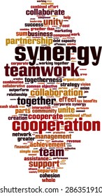 Synergy Word Cloud Concept Vector Illustration Stock Vector (Royalty ...