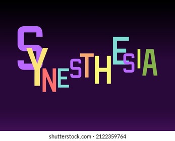 Synesthesia - multicolored letters on the dark background