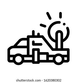 Synoptic Truck Icon Vector. Outline Synoptic Truck Sign. Isolated Contour Symbol Illustration