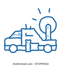 Synoptic Truck sketch icon vector. Hand drawn blue doodle line art Synoptic Truck isometric sign. isolated symbol illustration
