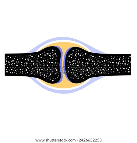 Synovial joint anatomy. Movements between the adjacent bones. Articular capsule and joint cavity filled with synovial fluid. Ligaments and cartilage in the human body flat vector medical illustration
