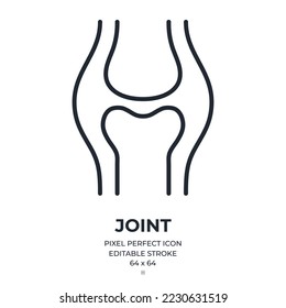 Synovial joint editable stroke outline icon isolated on white background flat vector illustration. Pixel perfect. 64 x 64.