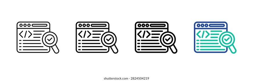 Syntax Analysis Icon Collection Different Style Outline
